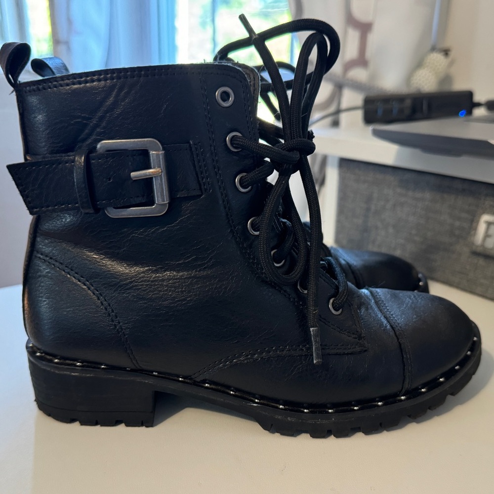 Black combat boots